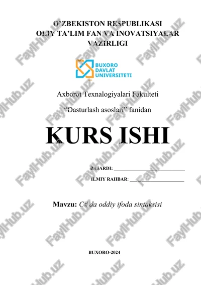 c# da oddiy ifoda sintaksisi — DOCX