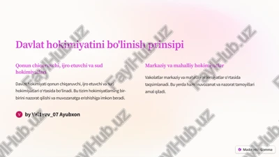 davlat hokimiyatini bo'linish prinsipi — PDF