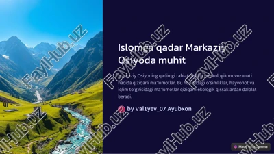 markaziy osiyoning tabiat muhiti va ekologik muvozanati — PDF