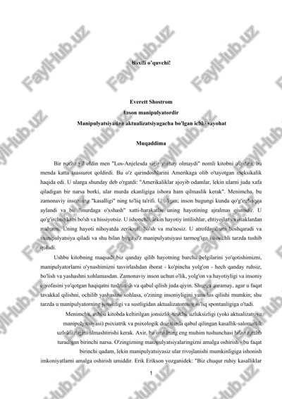 everet shostrum anti kornegi odam manipulyator — DOCX