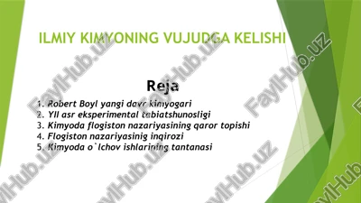ilmiy kimyoning vujudga kelishi — PPTX