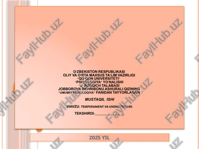 temperament va uning tiplari — PPTX