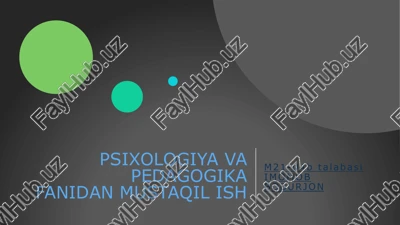 mustaqil ish mavzusi:psixologik moslashuvchanlik va muvozanatni baxolash mezoni — PPTX