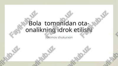 madaniy va ijtimoiy omillarning bolalarga ta'siri — PPTX