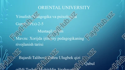 ijtimoiy pedagogikaning davlatlar orivojlanishi — PPTX