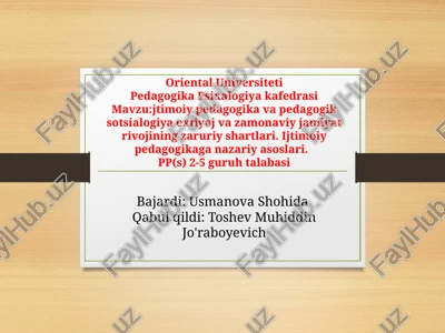 ijtimoiy pedagogika — PPTX