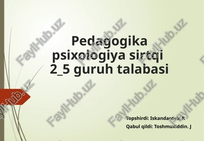 pedagogika va psixologiya sirtqi — PPTX