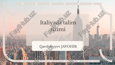 italiyada talim tizimi — PPTX