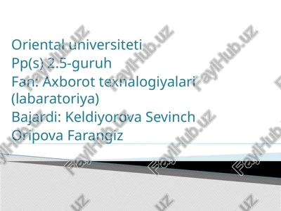 axborot texnalogiyalari (labaratoriya) — PPTX