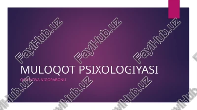 muloqot psixologiyasi — PPTX
