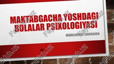 maktabgacha yoshdagi bolalar psixologiyasi — PPTX