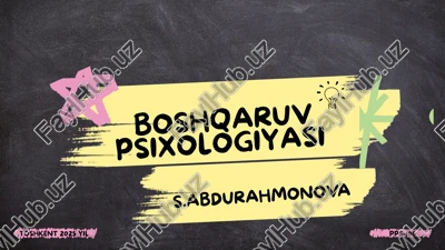 boshqaruv psixologiyasi — PPTX