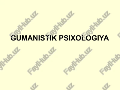 gumanistik psixologiya — PPT