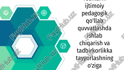 yoshlarni ijtimoiy pedagogik qo'llab quvvatlashda ishlab chiqarish — PPTX