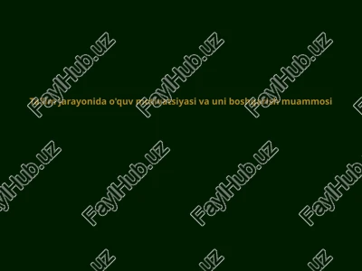 o'quv motivatsiyasi va uni boshqarish muammosi — PPTX