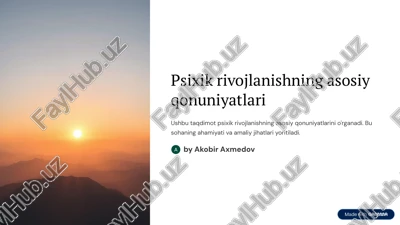 psixik rivojlanishning asosiy qonuniyatlari — PDF