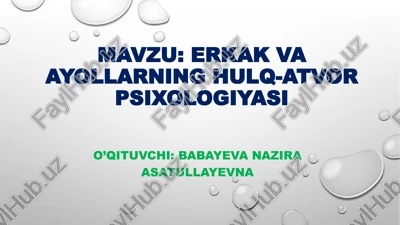 erkak va ayollar hulq-atvor psixologiyasi — PPTX