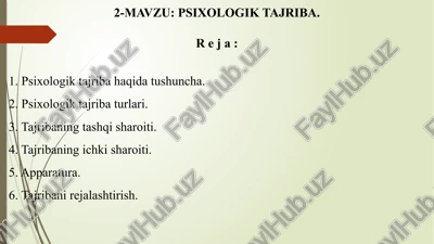 psixologik tajriba — PPTX