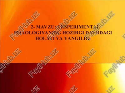 eksperimental psixologiya — PPT
