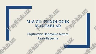 psixologik maktablar — PPTX