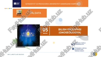 bilish falsafasi (gnoseologiya) — PPTX