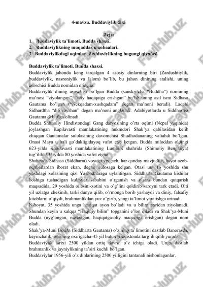 buddaviylik ta’limoti — DOCX