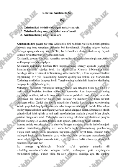 xristianlik dini — DOCX