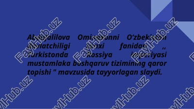 turkistonda chor rossiyasi boshqaruvi — PPTX