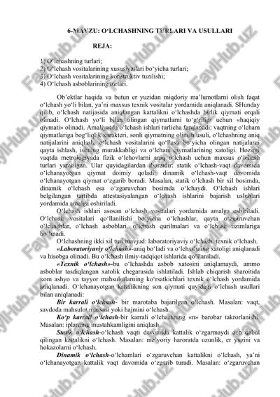 o‘lchashning turlari va usullari — DOCX