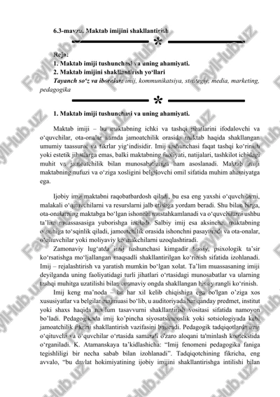 maktab imijini shakllantirish — DOCX