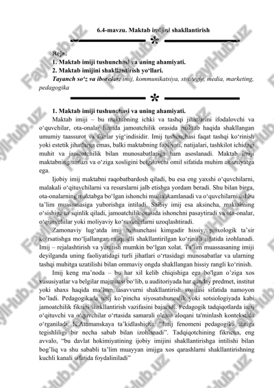 maktab imijini shakllantirish — DOCX