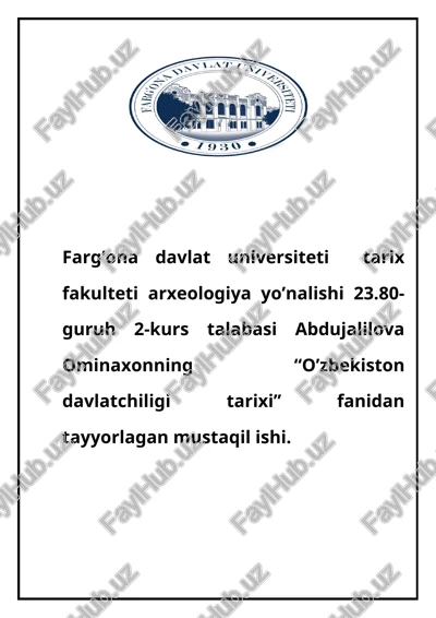 ahamoniylar davrida o‘rta osiyo satrapliklarida boshqaruv tizmi — DOCX