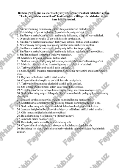 tarbiyaviy ishlar metodikasi — DOCX