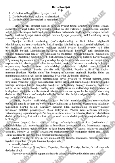davlat byudjeti — DOCX