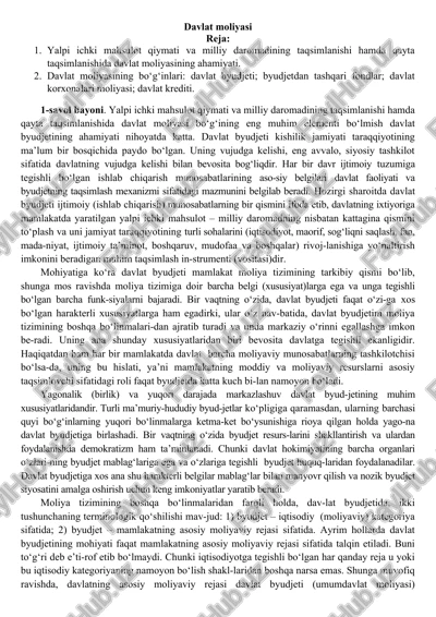 davlat moliyasi — DOCX