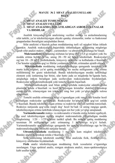 sifat analizi usullari — DOCX