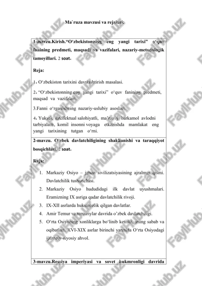 o‘zbekistonning eng yangi tarixi — DOCX