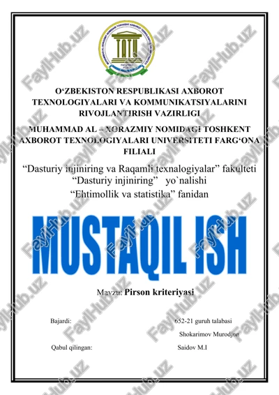 pirson kriteriyasi — DOCX