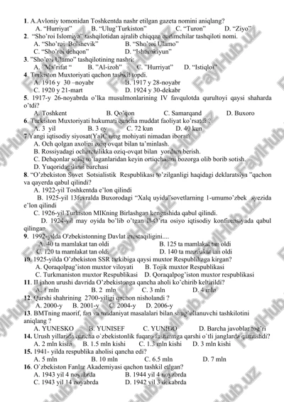 yangi iqtisodiy siyosat — DOCX