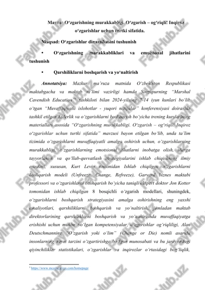 oʻzgarishning murakkabligi — DOCX