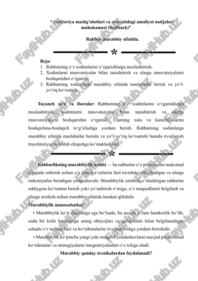 rahbar murabbiy sifatida — DOCX
