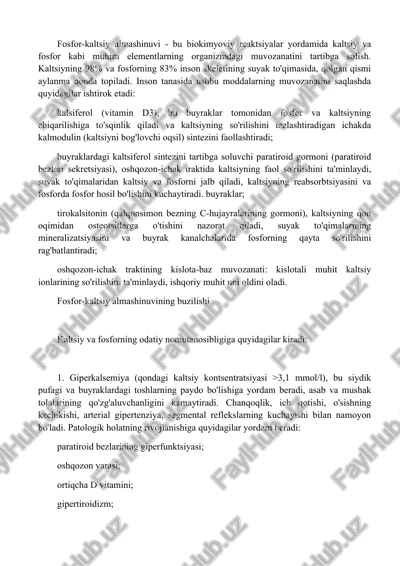 fosfor-kaltsiy almashinuvi — DOCX