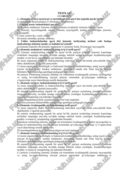 jismoniy tarbiya nazariyasi va metodikasi — DOCX