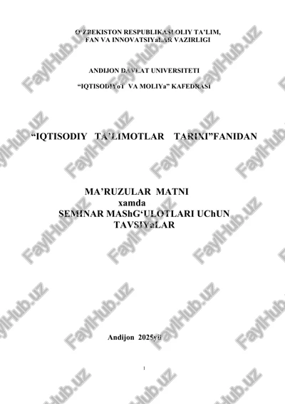 iqtisodiy ta'limotlar tarixi — DOCX