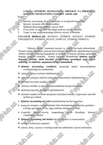 ijtimoiy siyosatning nazariy va amaliy asoslari — DOCX