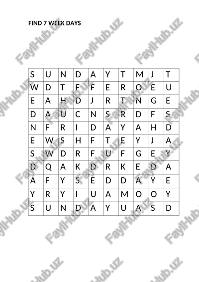 wordsearching (find weekdays) — DOCX
