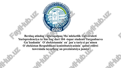 o`zbekistan respublikasi konistitutciyasi — PPTX