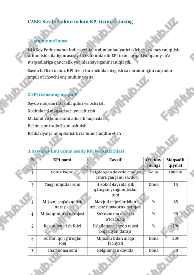 kpi tizimi — DOCX