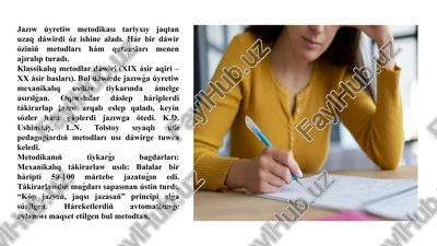 jazıw úyretiw metodikası — PPTX