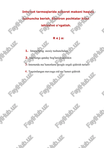 internetning asosiy tushunchalari — DOC